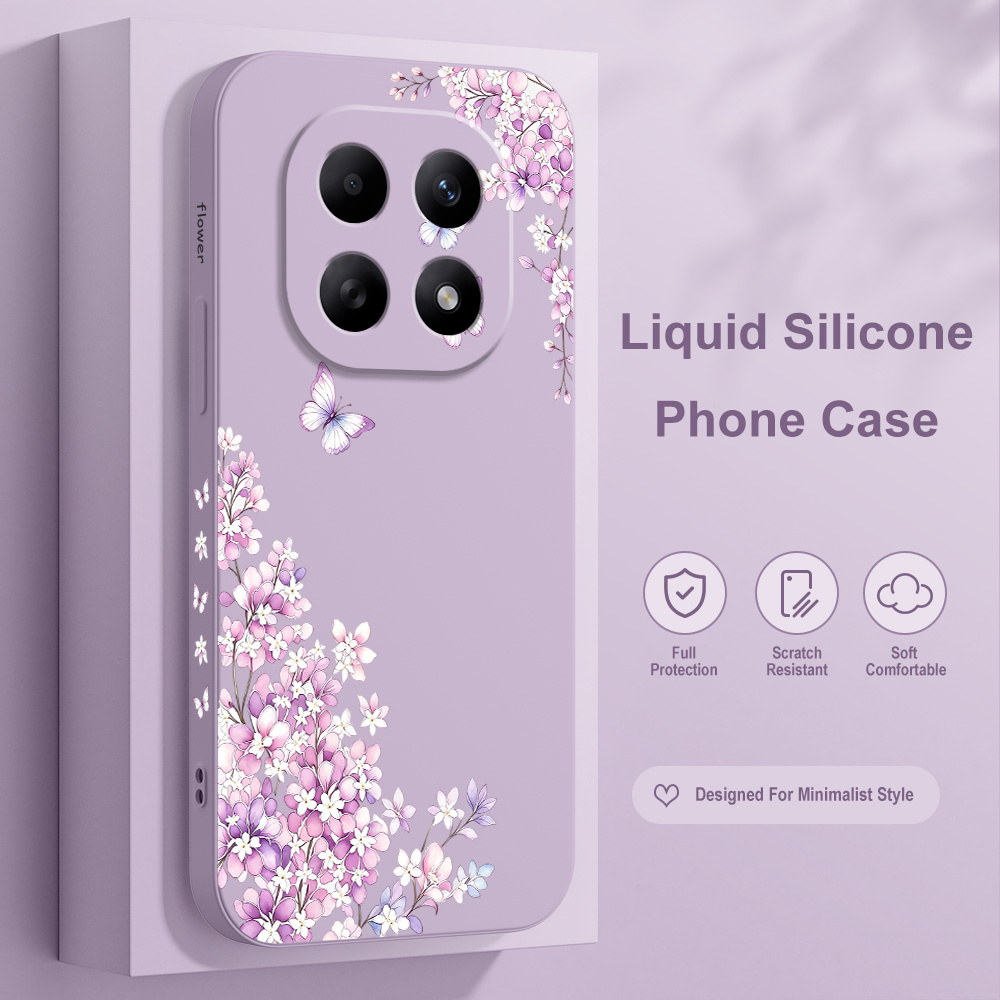 Xiaomi Redmi Note 13 - Capa de Telefone Floral Violeta para