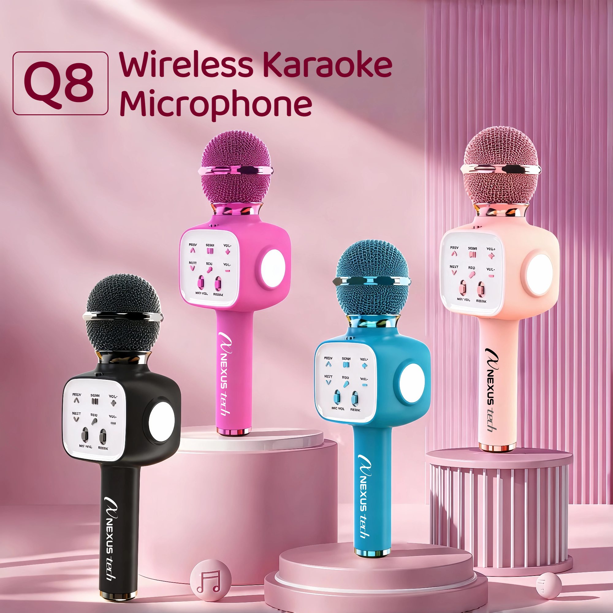 Electronic Gift - Microfone de karaoke sem fios Bluetooth