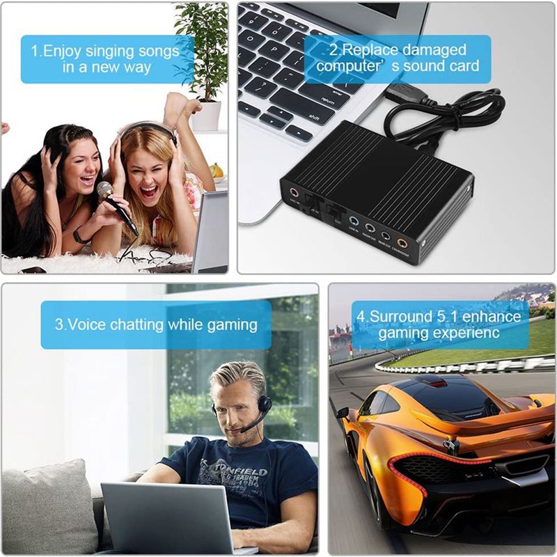 Placa de Som Óptica USB AA19 6 - Usb Sound Card External avaliação e preço